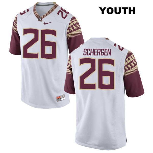 Youth NCAA Nike Florida State Seminoles #26 Joseph Schergen College White Stitched Authentic Football Jersey URF5869HC